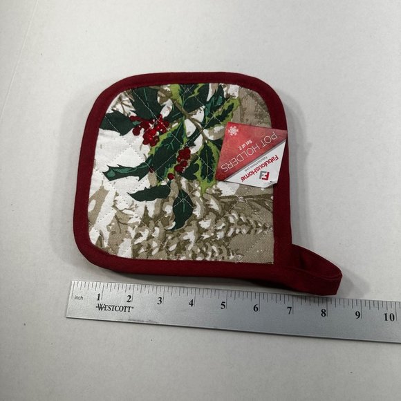 Fabulous Home 2 Set Christmas Ivy Pot Holders New With Tags - Picture 7 of 8